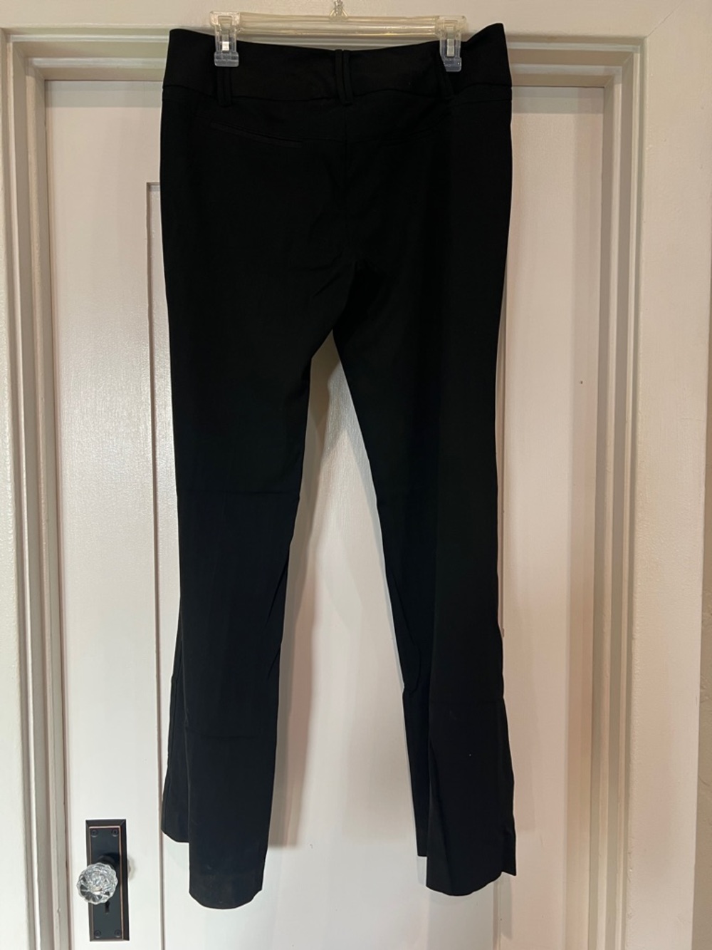bebe Black Slim Fit Low Rise Dress Pants with Flared Cuff. Size 8 - Picture 11 of 12